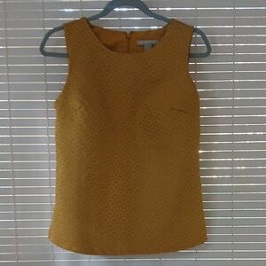 Banana Republic Mustard Textured Sleeveless Tank
